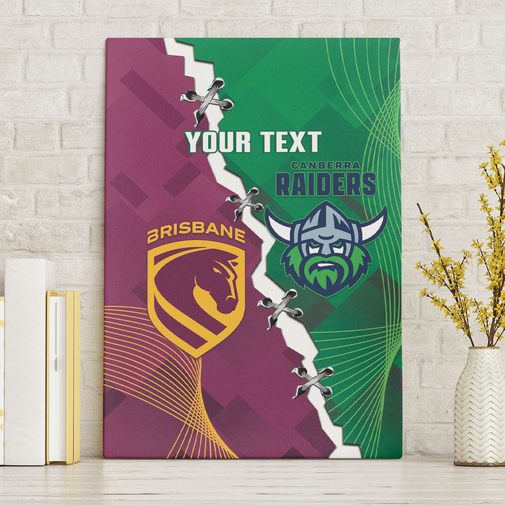 Broncos and Raiders Rugby Custom Canvas Wall Art Dynamic Version