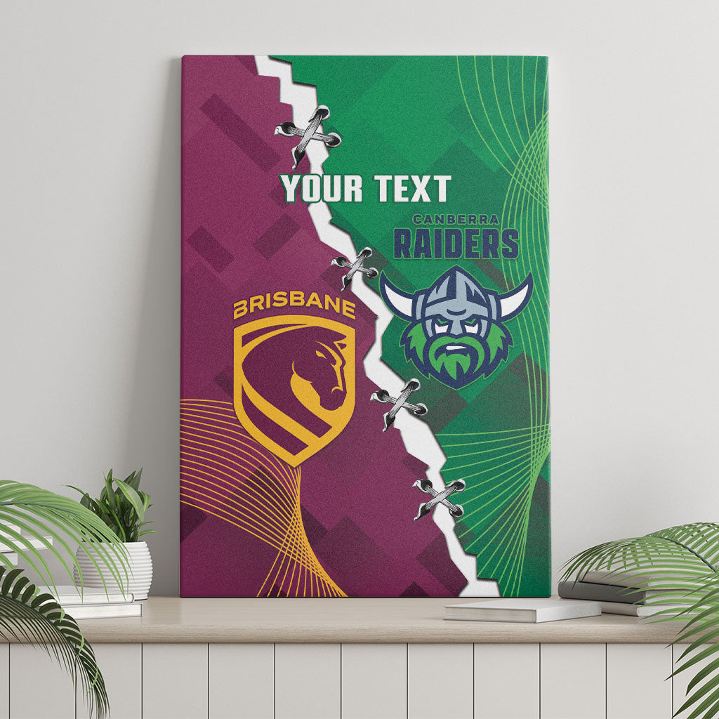 Broncos and Raiders Rugby Custom Canvas Wall Art Dynamic Version