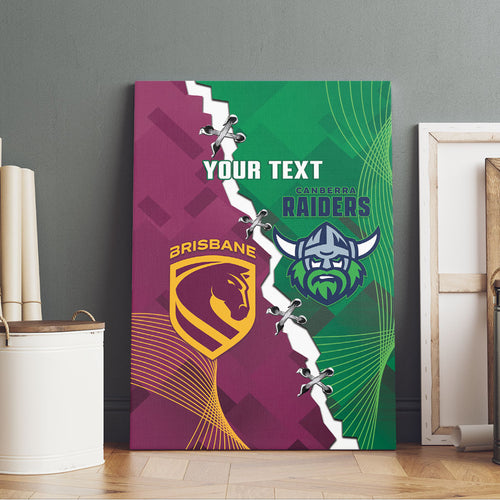 Broncos and Raiders Rugby Custom Canvas Wall Art Dynamic Version