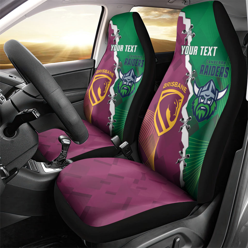 Broncos and Raiders Rugby Custom Car Seat Cover Dynamic Version