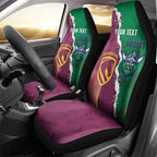 Broncos and Raiders Rugby Custom Car Seat Cover Dynamic Version
