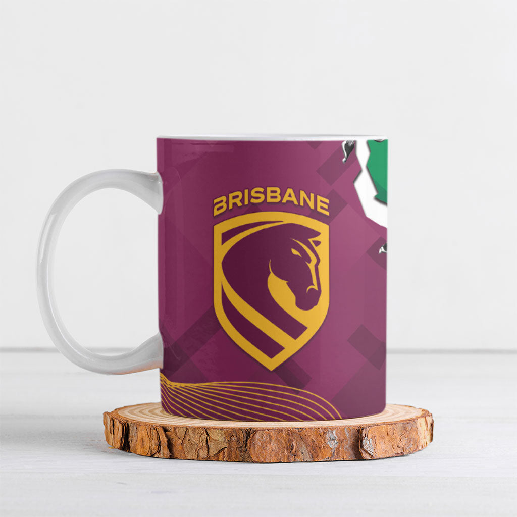 Broncos and Raiders Rugby Ceramic Mug Dynamic Version