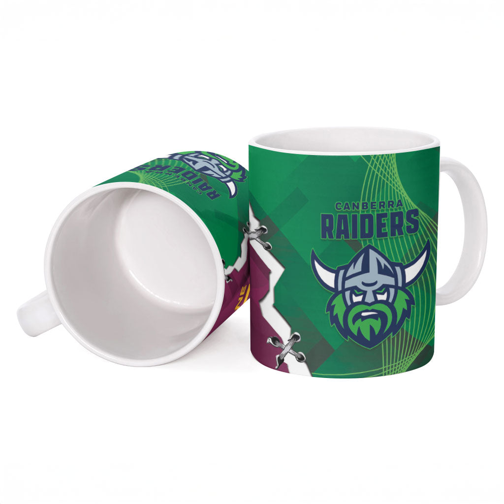 Broncos and Raiders Rugby Ceramic Mug Dynamic Version