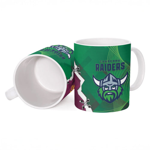 Broncos and Raiders Rugby Ceramic Mug Dynamic Version