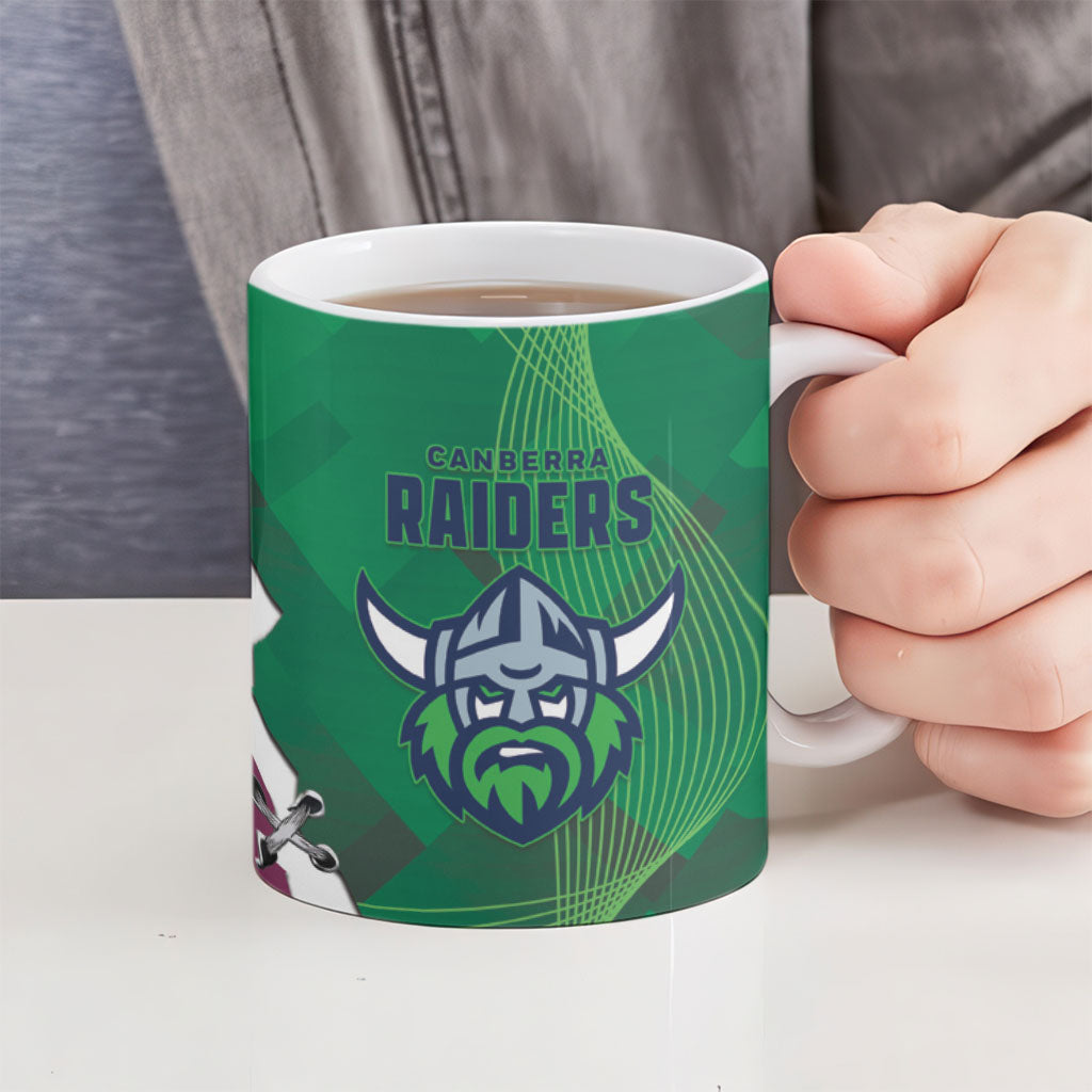 Broncos and Raiders Rugby Ceramic Mug Dynamic Version