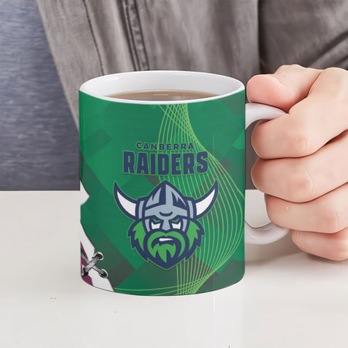 Broncos and Raiders Rugby Ceramic Mug Dynamic Version
