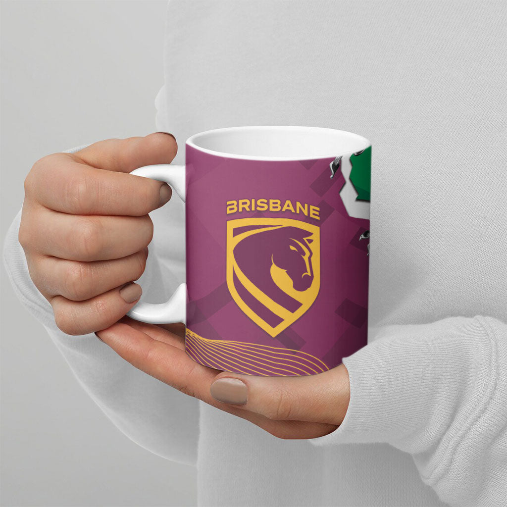 Broncos and Raiders Rugby Ceramic Mug Dynamic Version