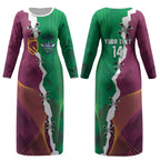 Broncos and Raiders Rugby Custom Couples Matching Long Sleeve Bodycon Dress and Hawaiian Shirt Dynamic Version