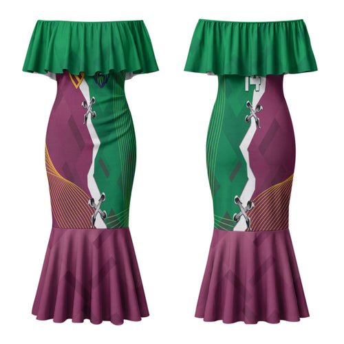 Broncos and Raiders Rugby Custom Couples Matching Mermaid Dress and Long Sleeve Button Shirt Dynamic Version