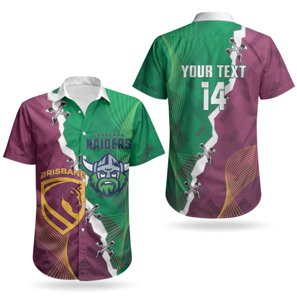 Broncos and Raiders Rugby Custom Couples Matching Off Shoulder Maxi Dress and Hawaiian Shirt Dynamic Version
