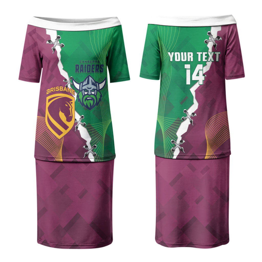 Broncos and Raiders Rugby Custom Couples Matching Puletasi and Hawaiian Shirt Dynamic Version