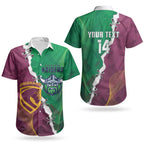 Broncos and Raiders Rugby Custom Couples Matching Short Sleeve Bodycon Dress and Hawaiian Shirt Dynamic Version