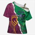 Broncos and Raiders Rugby Custom Cross Shoulder Shirt Dynamic Version