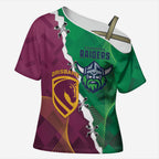 Broncos and Raiders Rugby Custom Cross Shoulder Shirt Dynamic Version