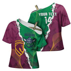 Broncos and Raiders Rugby Custom Cross Shoulder Shirt Dynamic Version