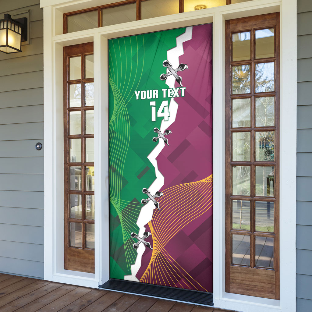 Broncos and Raiders Rugby Custom Door Cover Dynamic Version