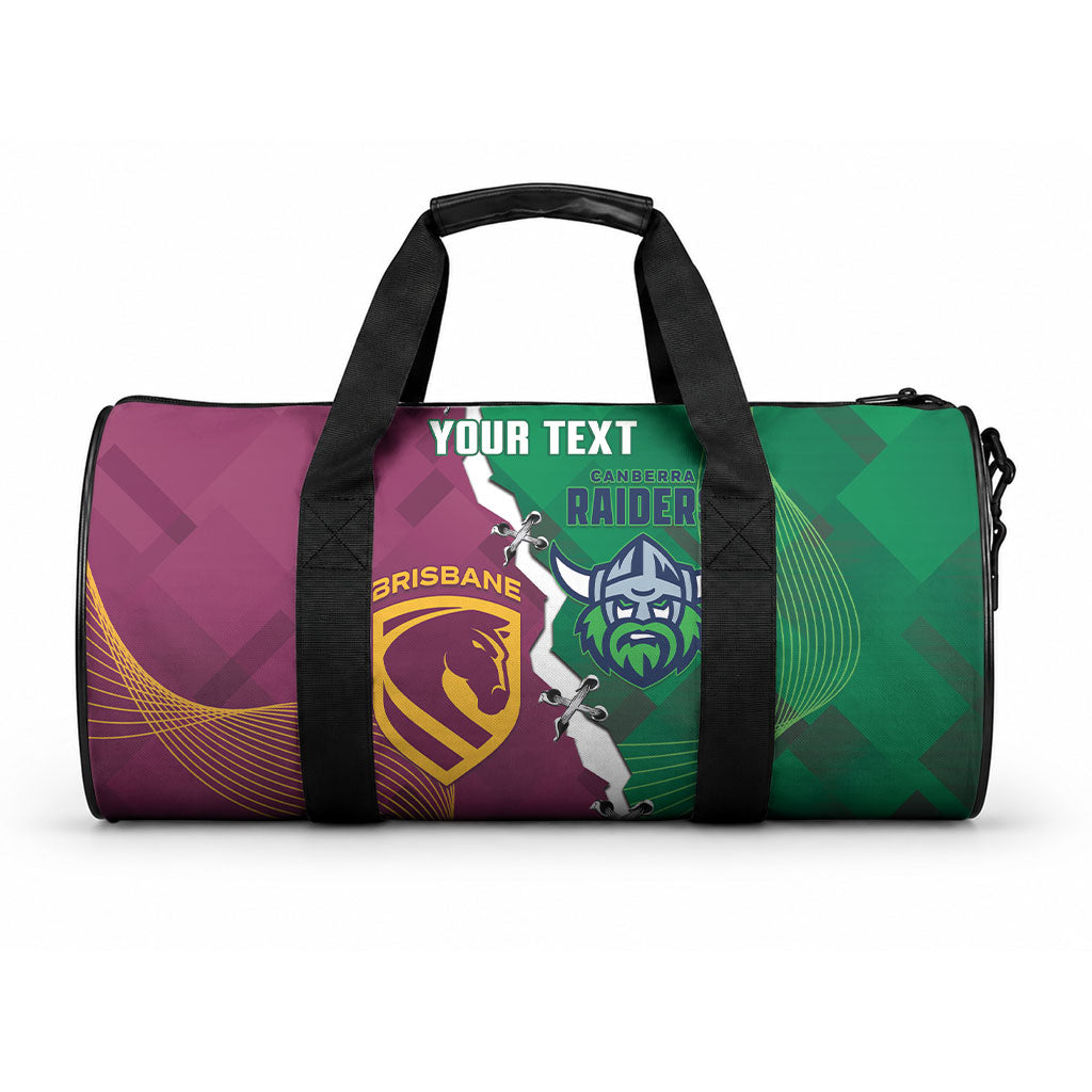 Broncos and Raiders Rugby Custom Duffle Bag Dynamic Version