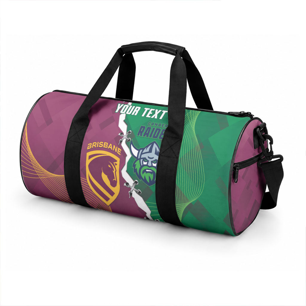 Broncos and Raiders Rugby Custom Duffle Bag Dynamic Version