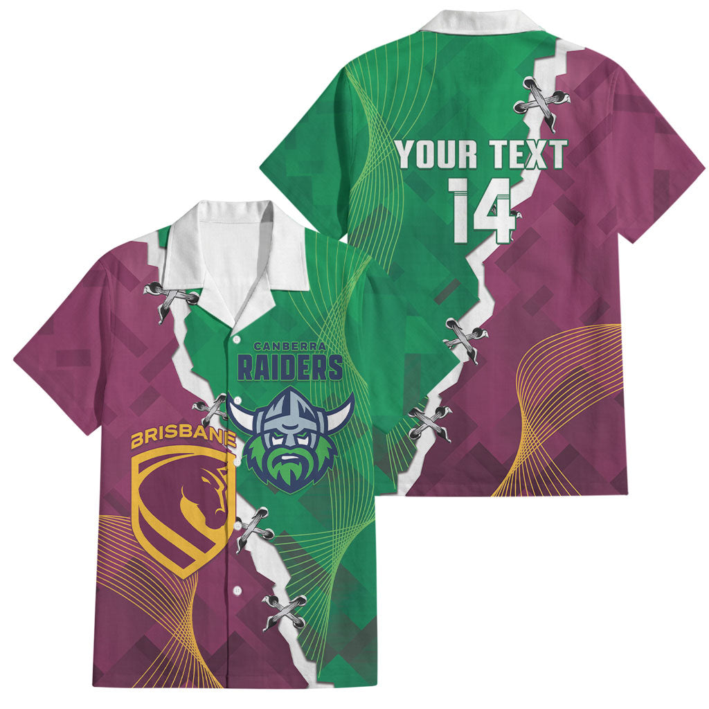 Broncos and Raiders Rugby Custom Family Matching Long Sleeve Bodycon Dress and Hawaiian Shirt Dynamic Version