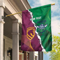 Broncos and Raiders Rugby Custom Garden Flag Dynamic Version