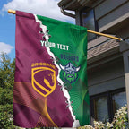 Broncos and Raiders Rugby Custom Garden Flag Dynamic Version