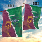 Broncos and Raiders Rugby Custom Garden Flag Dynamic Version