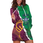 Broncos and Raiders Rugby Custom Hoodie Dress Dynamic Version