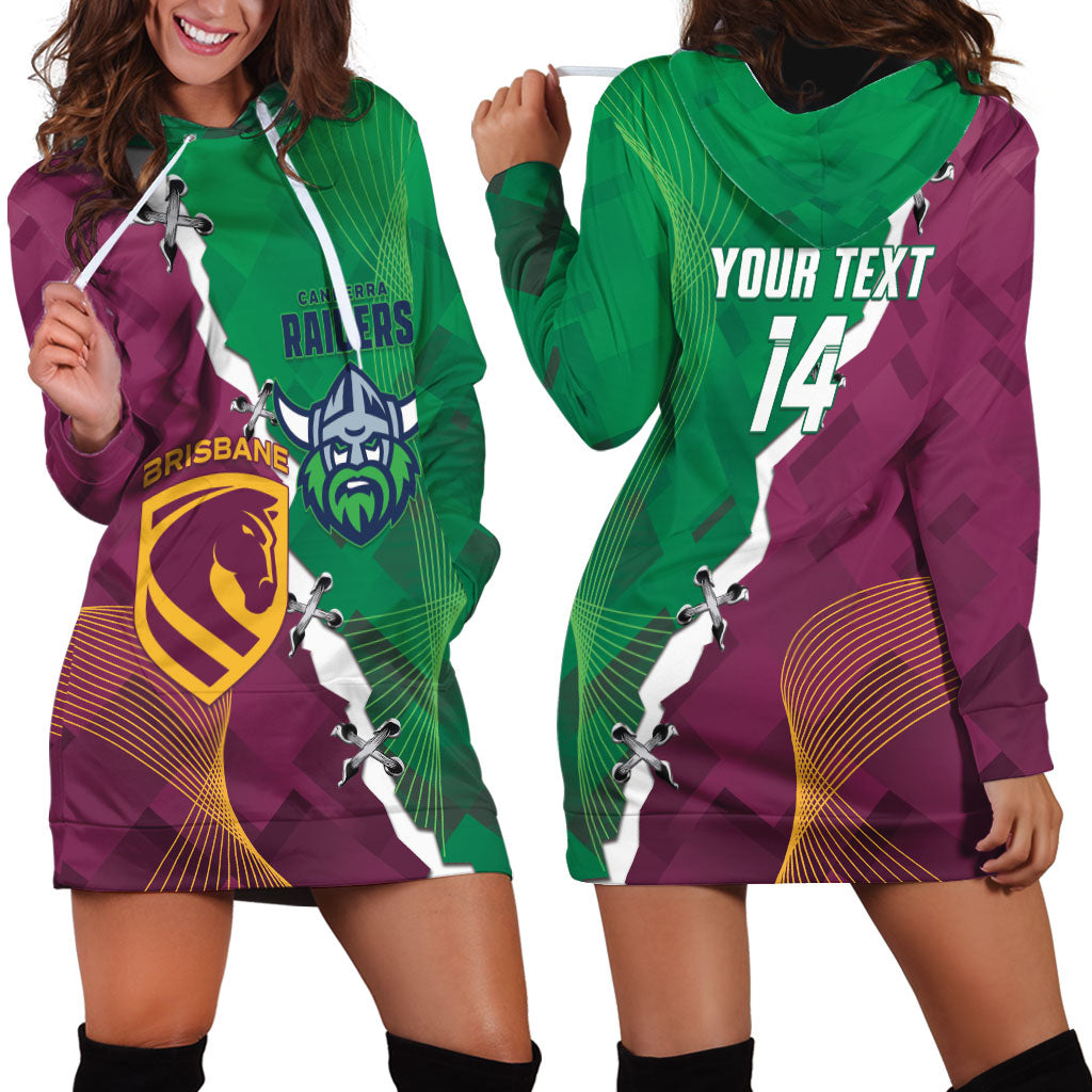 Broncos and Raiders Rugby Custom Hoodie Dress Dynamic Version
