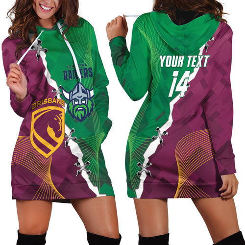 Broncos and Raiders Rugby Custom Hoodie Dress Dynamic Version