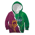 Broncos and Raiders Rugby Custom Kid Hoodie Dynamic Version