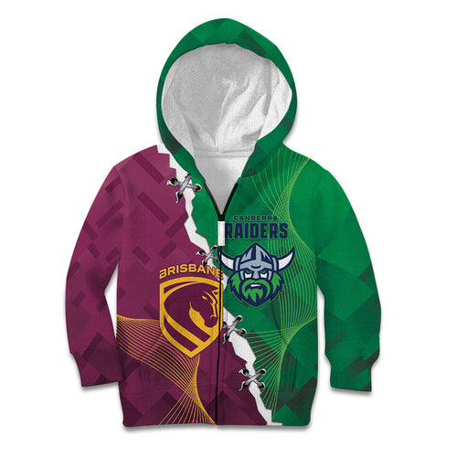 Broncos and Raiders Rugby Custom Kid Hoodie Dynamic Version