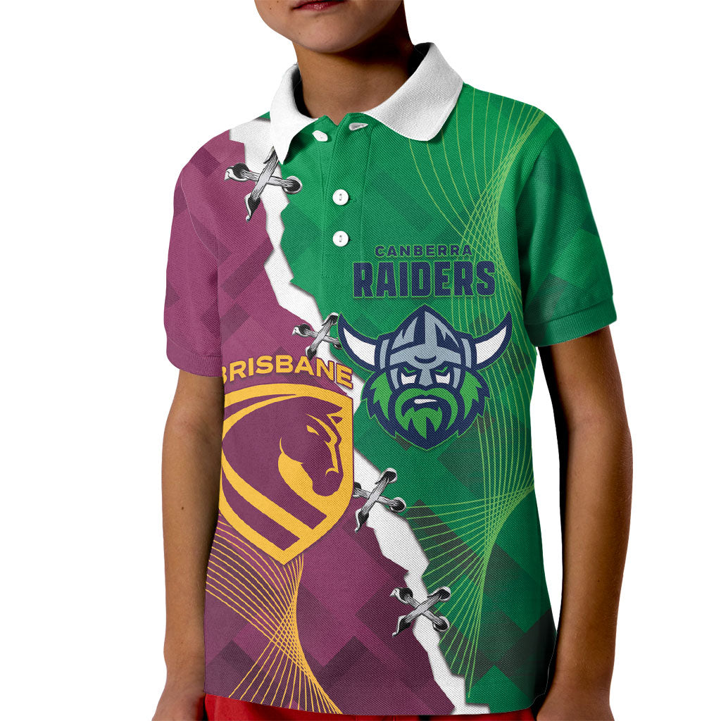 Broncos and Raiders Rugby Custom Kid Polo Shirt Dynamic Version