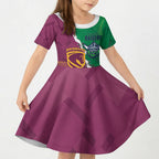 Broncos and Raiders Rugby Custom Kid Short Sleeve Dress Dynamic Version