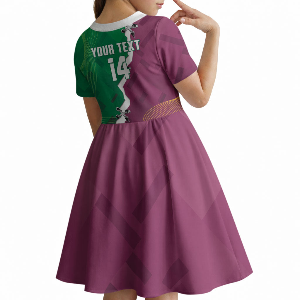 Broncos and Raiders Rugby Custom Kid Short Sleeve Dress Dynamic Version