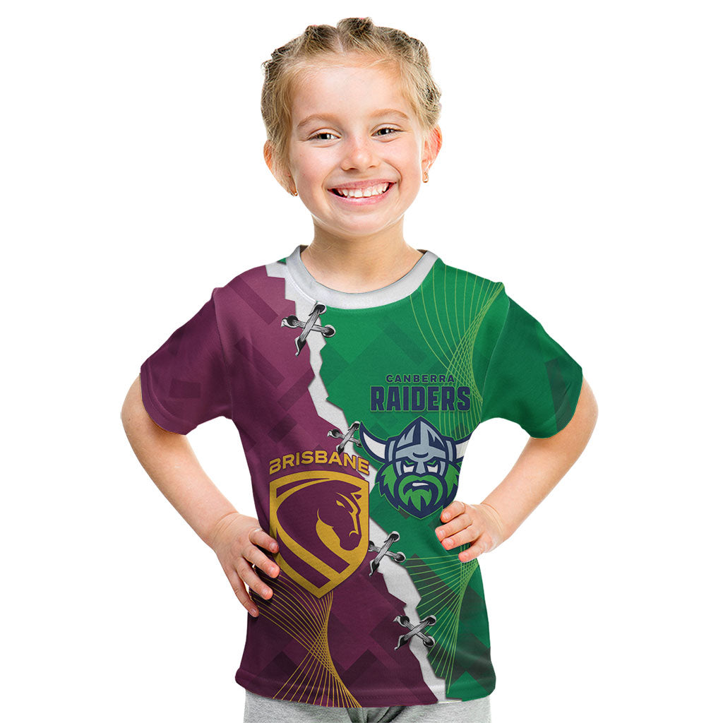 Broncos and Raiders Rugby Custom Kid T Shirt Dynamic Version