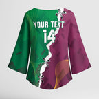 Broncos and Raiders Rugby Custom Kimono Sleeve Blouse Dynamic Version