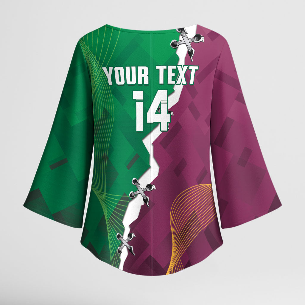 Broncos and Raiders Rugby Custom Kimono Sleeve Blouse Dynamic Version