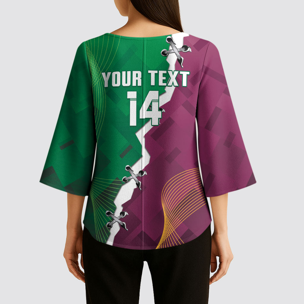 Broncos and Raiders Rugby Custom Kimono Sleeve Blouse Dynamic Version