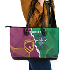Broncos and Raiders Rugby Custom Leather Tote Bag Dynamic Version
