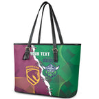 Broncos and Raiders Rugby Custom Leather Tote Bag Dynamic Version