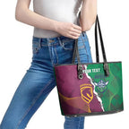 Broncos and Raiders Rugby Custom Leather Tote Bag Dynamic Version
