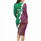 Broncos and Raiders Rugby Custom Long Sleeve Bodycon Dress Dynamic Version