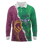 Broncos and Raiders Rugby Custom Long Sleeve Polo Shirt Dynamic Version