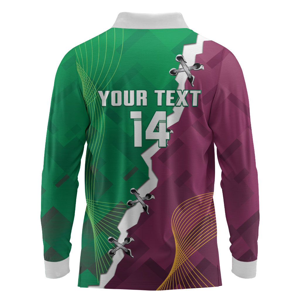 Broncos and Raiders Rugby Custom Long Sleeve Polo Shirt Dynamic Version