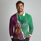 Broncos and Raiders Rugby Custom Long Sleeve Polo Shirt Dynamic Version