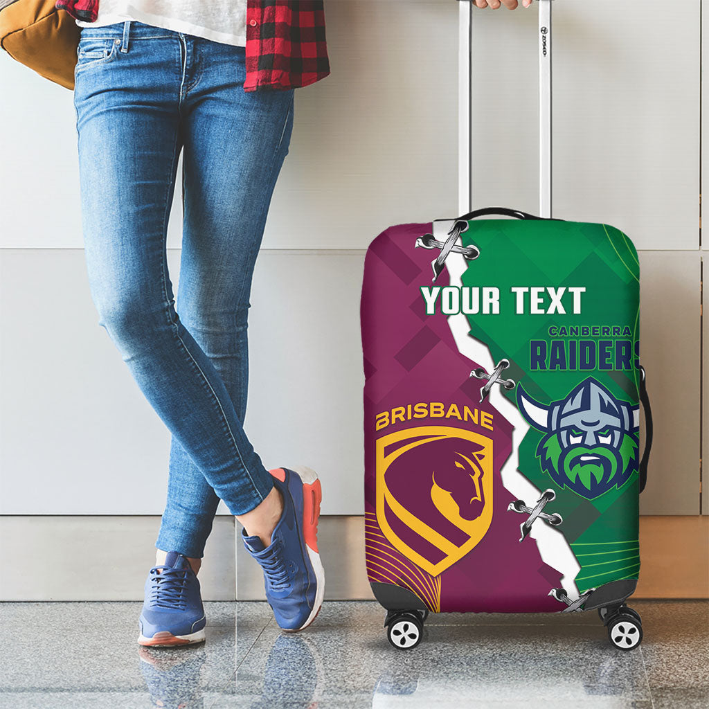 Broncos and Raiders Rugby Custom Luggage Cover Dynamic Version