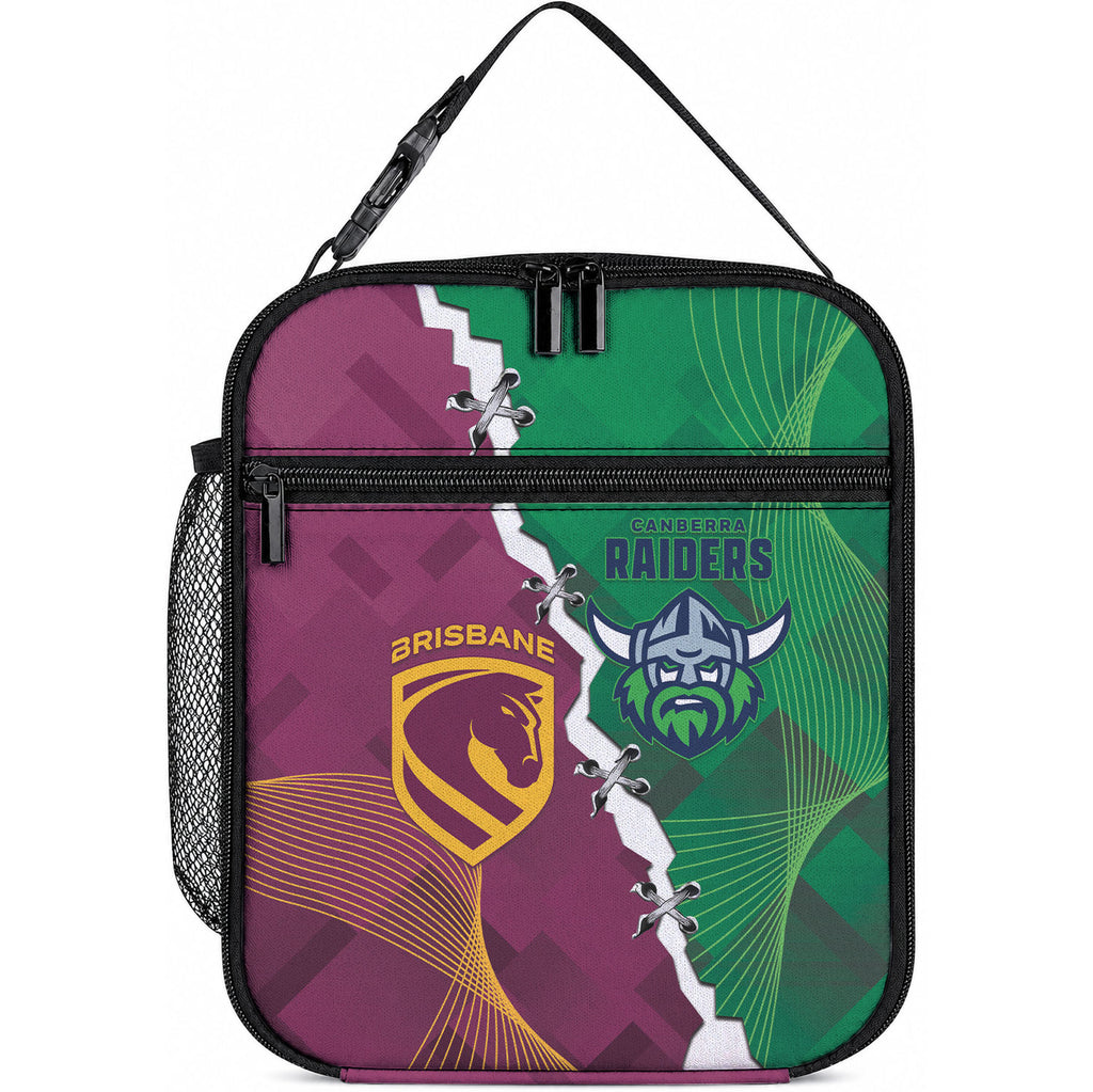 Broncos and Raiders Rugby Custom Lunch Bag Dynamic Version