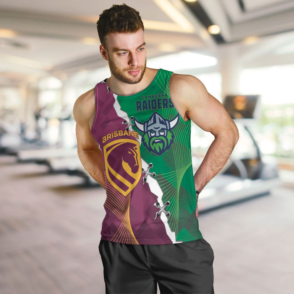 Broncos and Raiders Rugby Custom Men Tank Top Dynamic Version