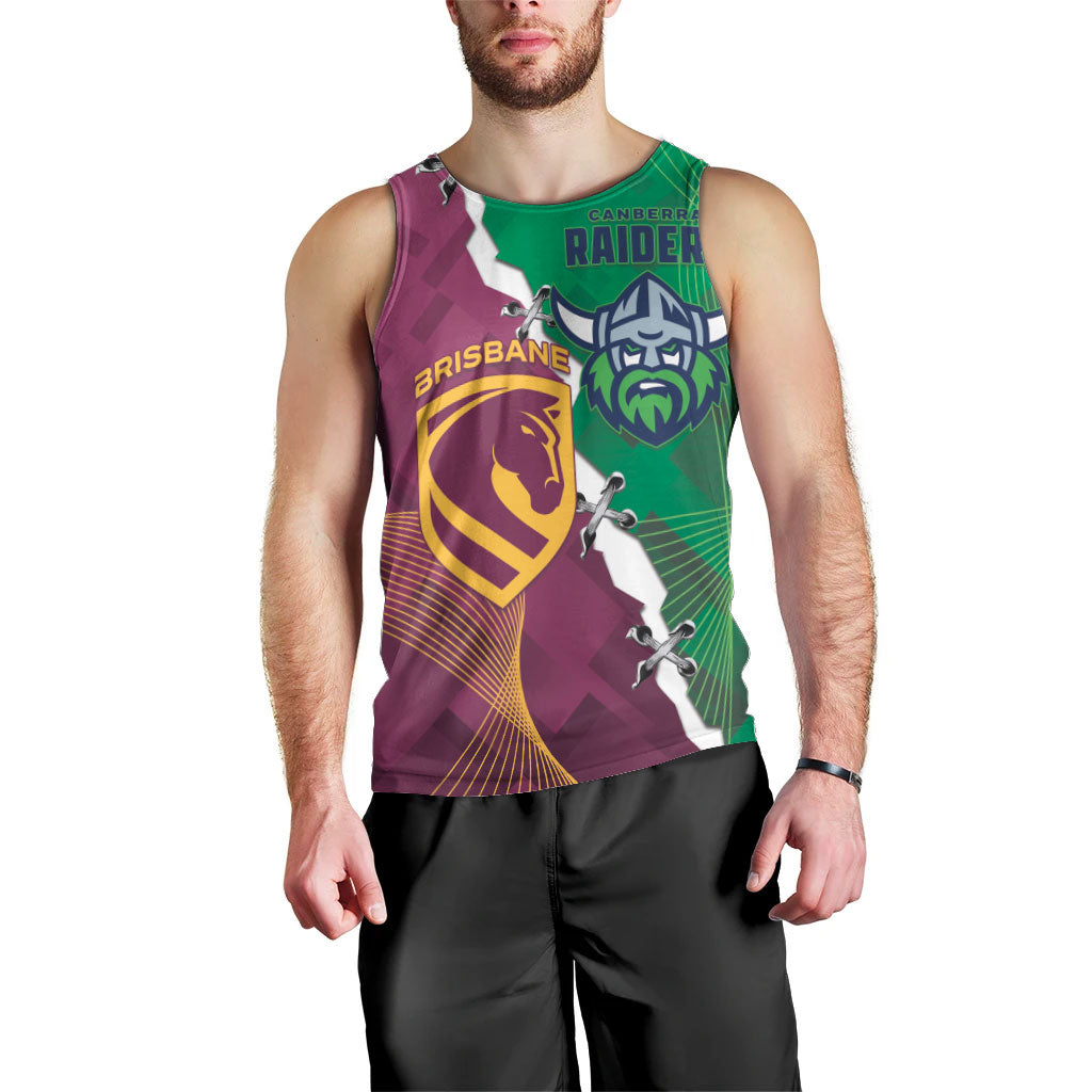 Broncos and Raiders Rugby Custom Men Tank Top Dynamic Version