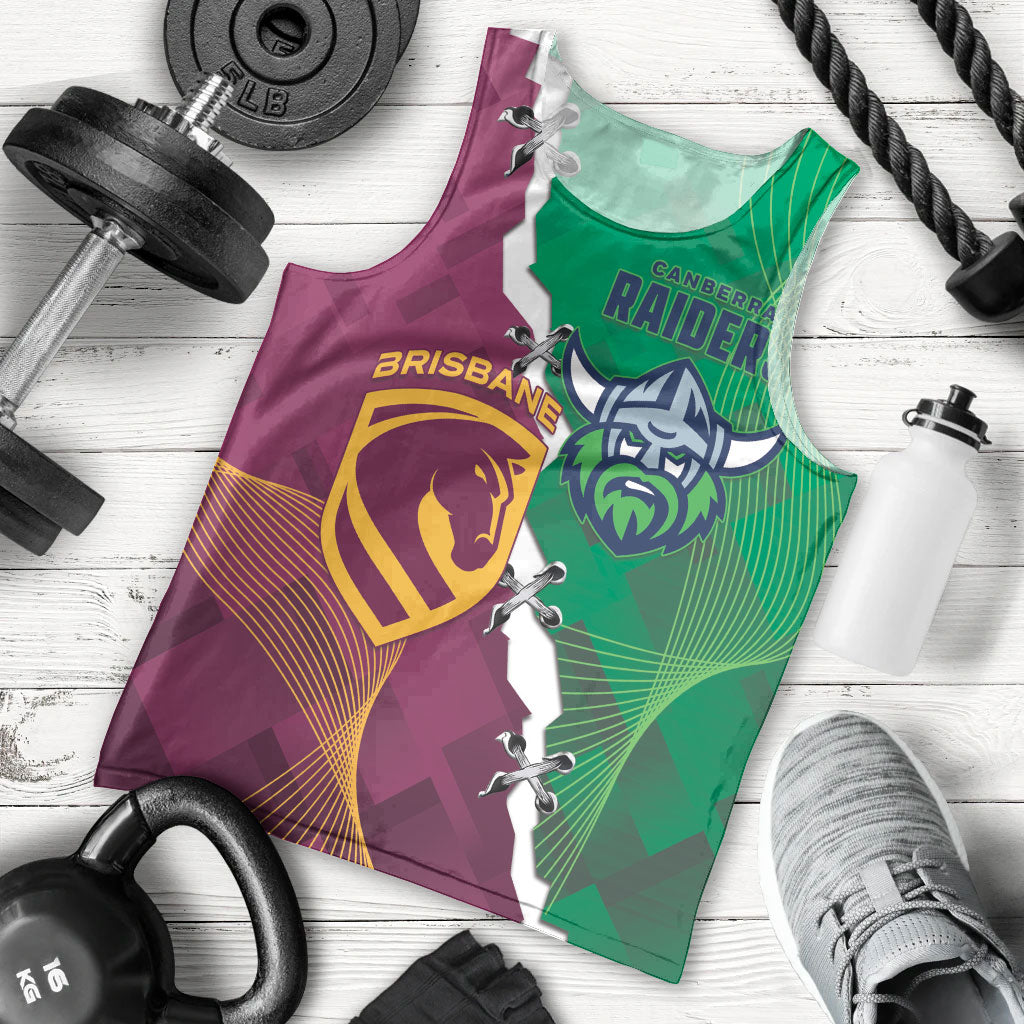 Broncos and Raiders Rugby Custom Men Tank Top Dynamic Version